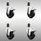 Service Caster 4 Inch 316SS Soft Rubber Swivel 1-5/8 Inch Expanding Stem Caster Set Lock Brake SCC-SS316TTLEX20S414-SRS-158-4 - alternate 2